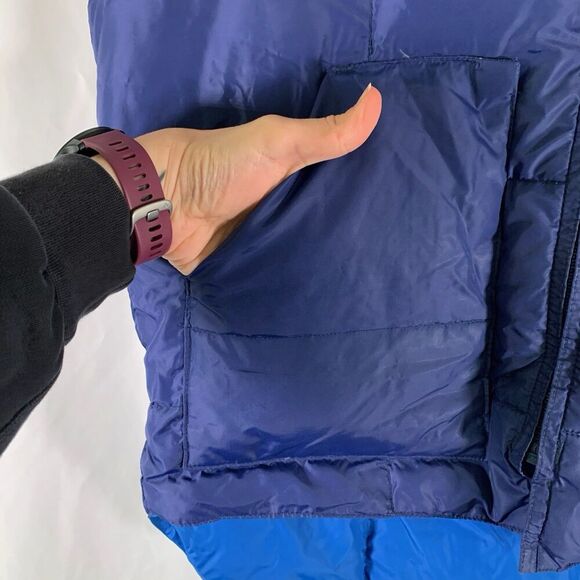 Oshman's Down Vest Men's Medium Blue Full Zip Down Feathers Fill Pockets - Picture 2 of 11